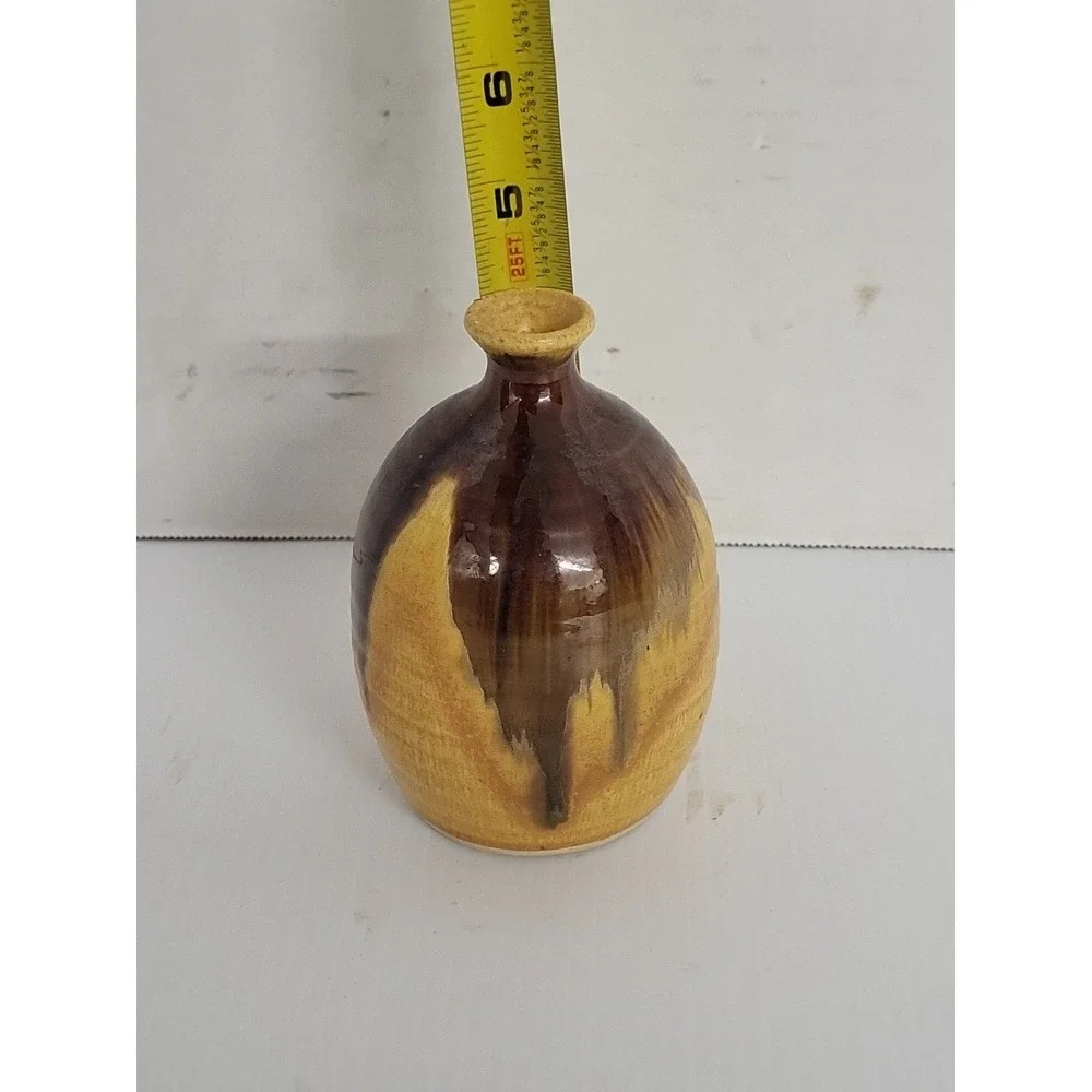 VTG Joe Gafford Signed Studio Pottery Handmade Drip Glazed 4.5